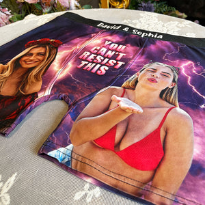 Personalized Gift For Couple Boxer You Can't Resist - Boxer Briefs - GoDuckee