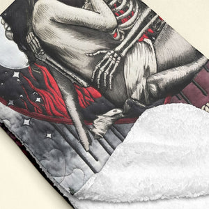 Deathly Love Gothic Skull Couple Blanket, Personalized Gifts For Couple 04qhti091225 - Blanket - GoDuckee