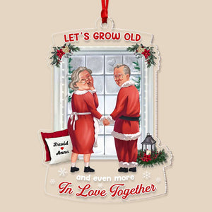 Let's Grow Old, Couple Gift, Personalized Acrylic Ornament, Old Couple Ornament, Christmas Gift - Ornament - GoDuckee