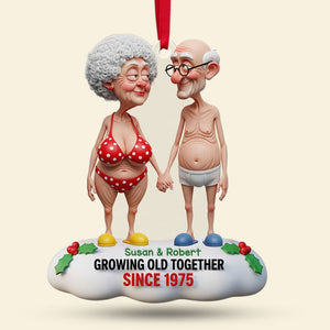 Funny Old Couple Ornament - Personalized Gifts For Couple 01nati290825 - Ornament - GoDuckee