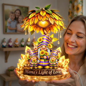 Gnome Sunflower Acrylic Light Box - Personalized Gifts For Mama and Grandma 02tyti080426 - Light Box - GoDuckee