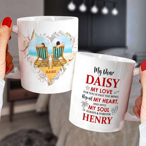 My Soulmate Always & Forever, Personalized White Mug, Beach Couple, Gift For Couple - Coffee Mug - GoDuckee