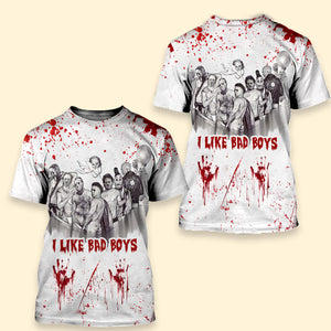 I Like Bad Boys, Gift For Horror Lover, 3D AOP Shirt, Villain Characters Shirt, Halloween Gift 01QHTI210723 - AOP Products - GoDuckee
