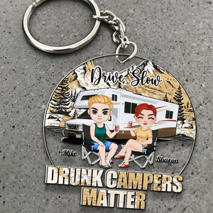 Drive Slow Drunk Campers Matter, Personalized Keychain, Gifts For Best Friend - Keychains - GoDuckee