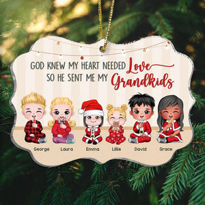 God Knew My Heart Needed Love, Gift For Family, Personalized Acrylic Ornament, Christmas Kids Ornament, Christmas Gift 01ACDT061123HH - Ornament - GoDuckee