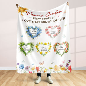 Personalized Gifts For Mom Blanket, Birth Moth Flower Heart 03qhti280325 - Blanket - GoDuckee