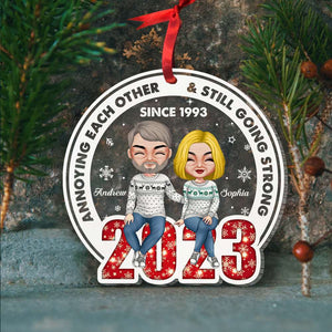Annoying Each Other & Still Going Strong, Personalized Acrylic Ornament, Christmas Gifts For Couple 02ACDT190823HH - Ornament - GoDuckee