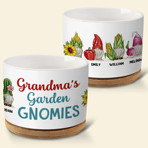 Grandma's Garden Gnomies, Personalized Plant Pot, Gift For Grandma 04HUDT010523 - Plant Pot - GoDuckee