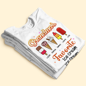 Grandma's Favorite Ice Cream, Gift For Grandma, Personalized Shirt, Ice Cream Grandkids Shirt 03NATI190723 - Shirts - GoDuckee