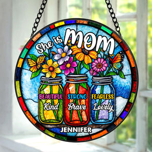 Personalized Gifts For Mom Stained Glass 02huti220325 - Ornament - GoDuckee