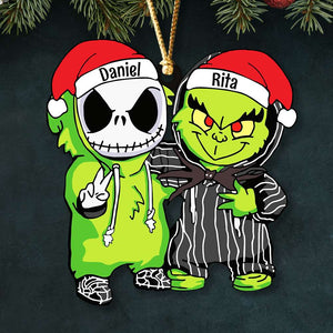 Gift For Friends, Couple, Personalized Acrylic Ornament, Besties Santa Hat Ornament, Christmas Gift 03ACDT290923-6 - Ornament - GoDuckee