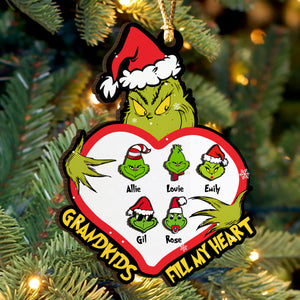 Grandkids Fill My Heart 03OHDT181023 Personalized Wood Ornament, Gift For Grandkids - Ornament - GoDuckee