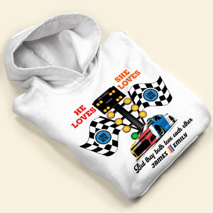 But They Both Love Each Other, Couple Gift, Personalized Shirt, Racing Couple Shirt, Christmas Gift 04HUTI091023 - Shirts - GoDuckee