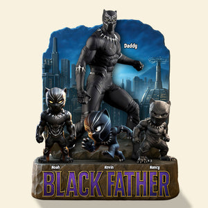 Black Father Plaque - Personalized Gifts For Dad 03huti080525 - Shaped Plaques - GoDuckee