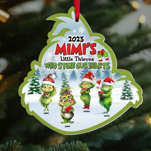 Little Thieves Who Stole Our Heart, Gift For Family, Personalized Acrylic Ornament, Green Kids Ornament, Christmas Gift 04HTTI141123 - Ornament - GoDuckee