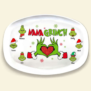 Gift For Family, Personalized Resin Plate, Green Famiy Kids Plate, Christmas Gift 05NATI250923 - Resin Plate - GoDuckee