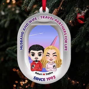 Husband And Wife, Couple Gift, Personalized Ornament, Traveling Couple Ornament, Christmas Gift 03OHTI150823HH - Ornament - GoDuckee