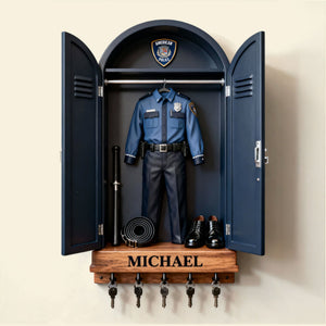 Police Uniform Key Hanger - Personalized Gifts For Police Officer 03toti161225 - Wood Sign - GoDuckee