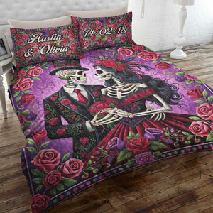 Personalized Gifts For Skull Couple Quilt Bedding Set Special Line 11xqti070125 - Blanket - GoDuckee