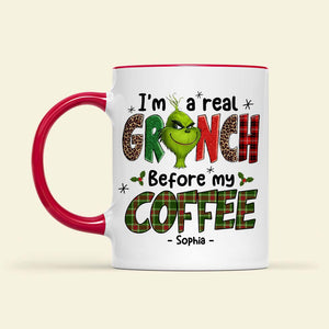Before My Coffee/ Tea, Gift For Coffee And Tea Lover, Personalized Mug, Green Monster Mug, Christmas Gift 02HUTI121023 - Coffee Mug - GoDuckee