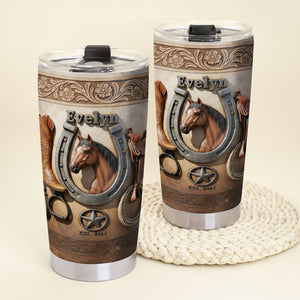 Cowboy Horse Tumbler – Custom Photo Gifts For Horse Lovers 04kiti271225 - Tumbler Cup - GoDuckee