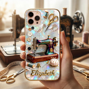 Pearlescent Effect Sewing Lover Phone Case - Personalized Gifts For Sewing Lover 03PGTI110226 - Phone Case - GoDuckee