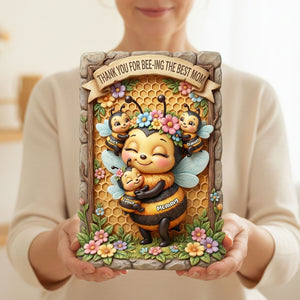 Bee-ing the Best Mom Plaque - Personalized Gift For Mom 05TOTI050226 - Shaped Plaques - GoDuckee