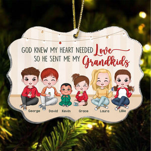 Grandma God Sent Me My Grandkids 02acdt140823hh Medallion Acrylic Ornament - Ornament - GoDuckee