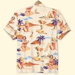Pin Up Girl, Beach Girl Hawaiian Shirt, Summer Gift - Hawaiian Shirts - GoDuckee