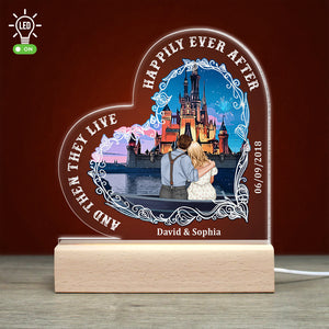And Then They Live Happily Ever After, 05QHDT060323TM Personalized 3D Led Light Wooden Couple Gift - Led Night Light - GoDuckee