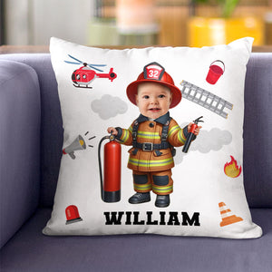 Custom Photo Gifts For Kid Firefighter Pillow 04ohti061224 - Pillow - GoDuckee