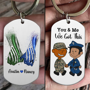 Personalized Gifts For Couple Stainless Steel Keychain, Custom Job Costumes 03qhti160125hg - Keychains - GoDuckee