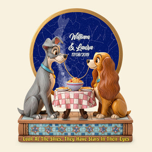 Cartoon Dog Couple Plaque - Personalized Gifts For Couple 02pgti020725 - Shaped Plaques - GoDuckee