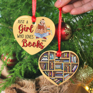 Just A Girl Who Loves Books, Personalized Ceramic Ornament, Christmas Gift For Book Lovers - Ornament - GoDuckee