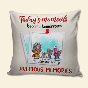 Today's Moments Become Tomorrow's Precious Memories, Gift For Family, Personalized Pillow, Shoes Family Pillow - Pillow - GoDuckee