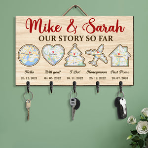 Personalized Gift For Couple Wood Key Hanger 02OHTI210624 - Wood Sign - GoDuckee