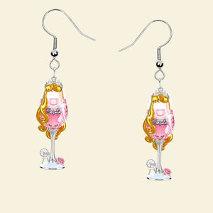 Drink Princess Earrings - Personalized Gifts For Her 02nati280625 - Earrings - GoDuckee