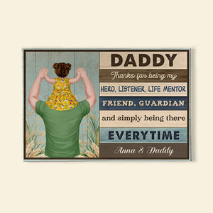 Thanks For Being My Hero Personalized Canvas Print Gift For Dad - Poster & Canvas - GoDuckee