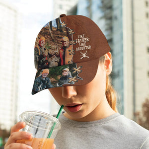 Hunting Dad With His Hunting Partners Custom Photo Cap, Personalized Gift For Hunting Dad, Father's Day Gift For Hunter - Classic Cap - GoDuckee