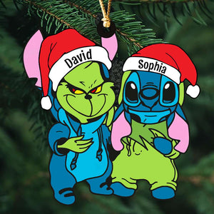 Gift For Friends, Couple, Personalized Acrylic Ornament, Besties Santa Hat Ornament, Christmas Gift 03ACDT290923-1 - Ornament - GoDuckee