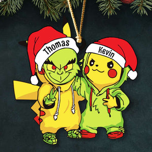 Gift For Friends, Couple, Personalized Acrylic Ornament, Besties Santa Hat Ornament, Christmas Gift 03ACDT290923-3 - Ornament - GoDuckee