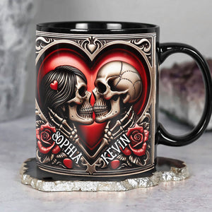 Personalized Gifts For Skull Couple Coffee Mug 03ohti041224 - Coffee Mug - GoDuckee