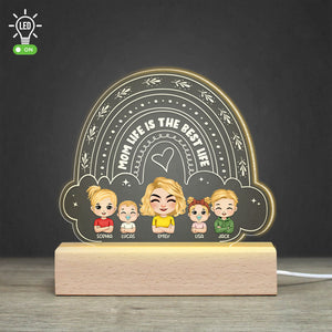 Mom Life Is The Best Life Personalized 3D Led Light - Led Night Light - GoDuckee