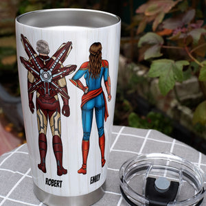 Super Dad, My Living Breathing Hero - Personalized Tumbler - Tumbler Cup - GoDuckee