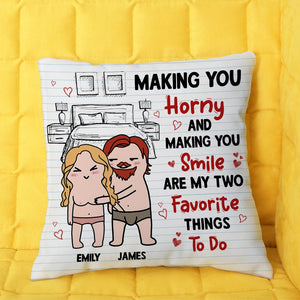 Couple Making You Horney And Making You Smile, Personalized Pillow, Gift For Couple - Pillow - GoDuckee