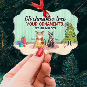 Your Ornaments Are All History- Medallion Acrylic Ornament- Gift For Cat Lover- Christmas Gift- Cat Lover Ornament - Ornament - GoDuckee