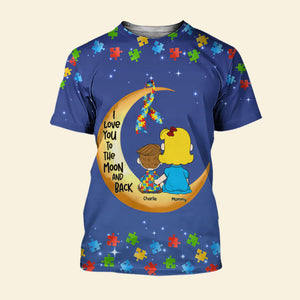 Personalized Gift For Autism Mom Shirt, Love You To The Moon And Back 02qhti0703hg - AOP Products - GoDuckee