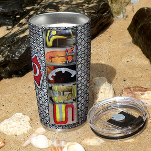 Firefighter Name Art Tumbler, Personalized Gift For Firefighter, 01QHTI050123 - Tumbler Cup - GoDuckee