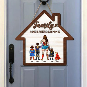 Personalized Gifts For Mothers Wood Sign Family Home is Where Our Mom Is 04NATI030224PA - Wood Signs - GoDuckee