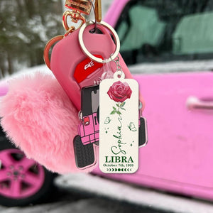 Personalized Gifts For The Astrology Lovers Zodiac Flowers Keychain - Keychains - GoDuckee